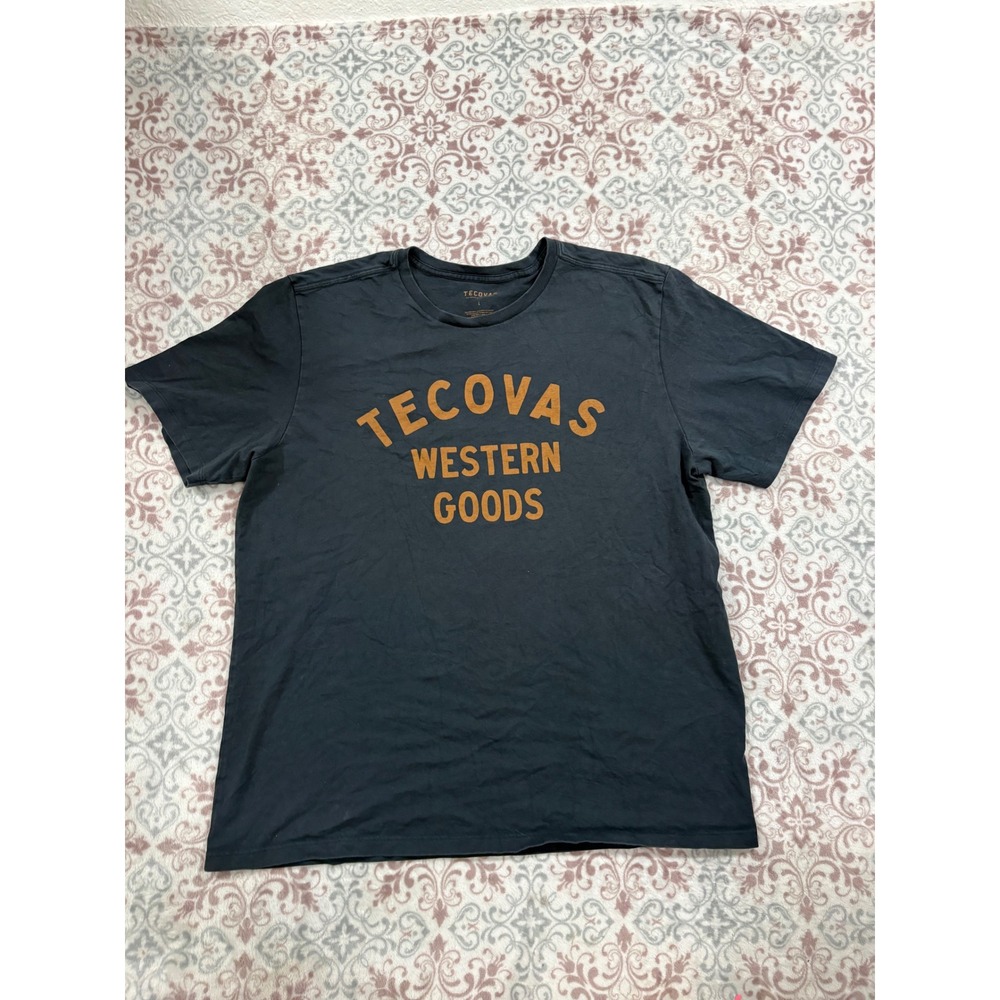 Tecovas Western Goods Graphic T-Shirt Mens Large Black Pima Cotton Austin Texas